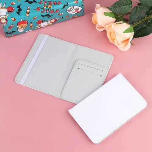 Vista 8 de 4 piezas DIY sublimación pasaporte titular cubiertas, cuero de PU en blanco transferencia de calor viaje pasaporte libro titular cartera cubierta