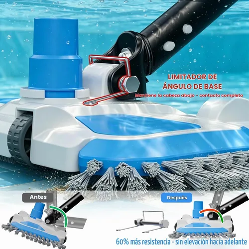 Vista 3 de TidyMister - Cabezal de vacío de piscina con peso rectangular con limitador de ángulo base