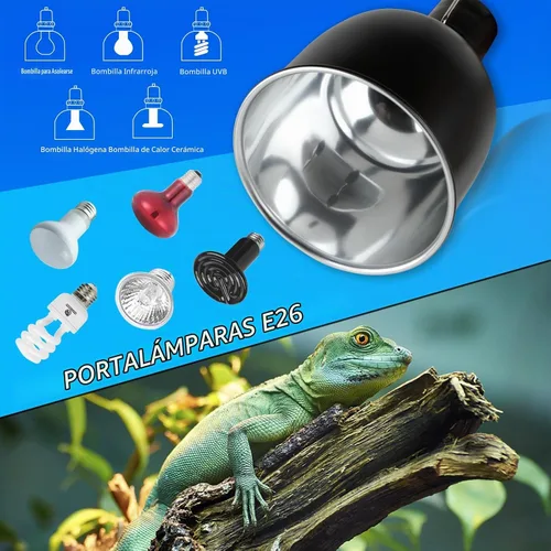 Vista 3 de Accesorio de Luz para Reptiles, Accesorio de Lámpara de Calor de Cúpula Profunda con Reflexión Óptica de 5.5 pulgadas, Accesorio de Lámpara de Calor