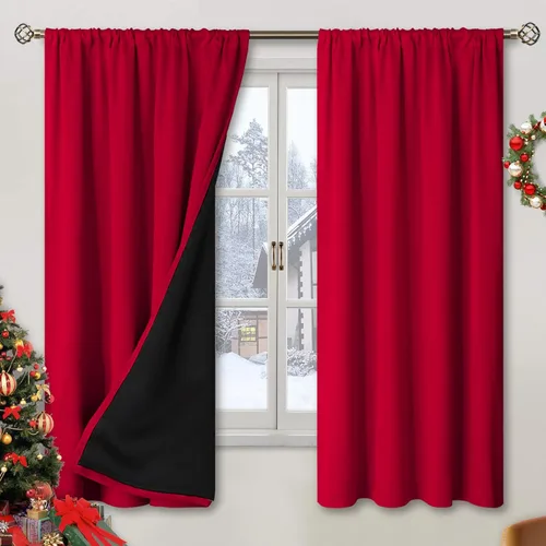 Vista 16 de BGment - Cortinas opacas para sala de estar de 63 pulgadas de largo, juego de 2 paneles, cortinas para oscurecer toda la habitación, cortinas