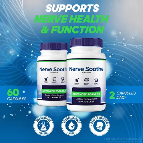 Vista 3 de NerveSoothe - Suplemento de salud nerviosa prémium con ingredientes naturales, alivio nervioso para mayor comodidad, función de señal y cuidado