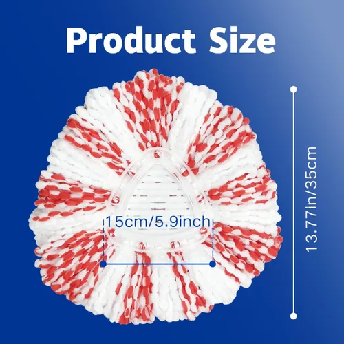 Vista 2 de Paquete de 3 cabezales de repuesto para trapeador O-Ceda Easy Wring Spin Mop, repuesto de mopa giratoria de microfibra, repuesto de cabezal