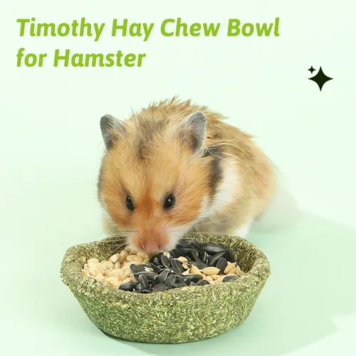 Vista 2 de BNOSDM 12 unidades de hámster comestible de Timothy Heno masticable Premium Timothy Bowl Conejo golosinas para masticar dientes Chinchilla Masticar