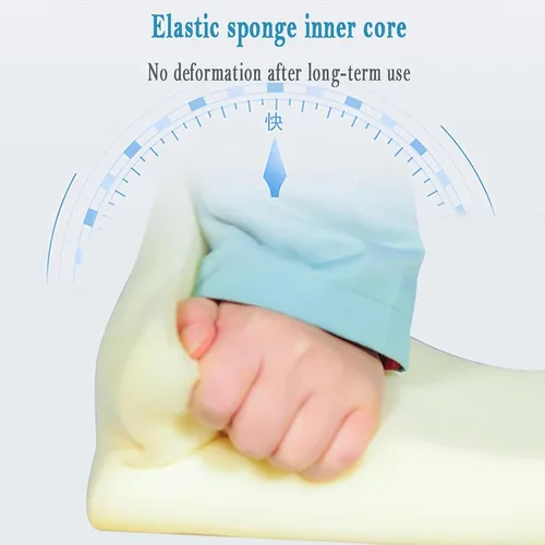 Vista 4 de Reposacabezas antilateral, almohada de esponja curvada, ajustable y extraíble, protege la columna cervical de los ancianos, rango de ancho de cama