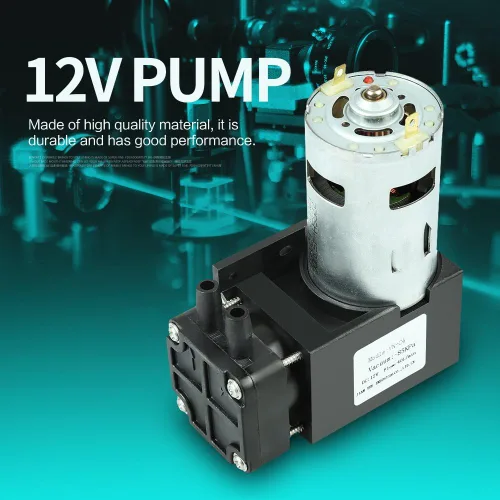 Vista 3 de FTVOGUE Bomba de vacío sin aceite DC12V 42W mini bomba de presión del pistón del cepillo 40L/min