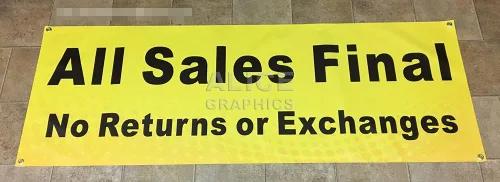 Vista 2 de 22" X 60" All Sales Final No Devoluciones o Intercambios Banner Sign (Diseño #4)