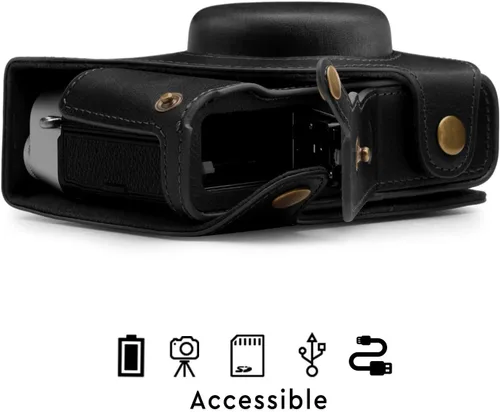Vista 6 de MegaGear MG1892 Ever Ready - Funda de piel auténtica para cámara compatible con Fujifilm X100V, color negro