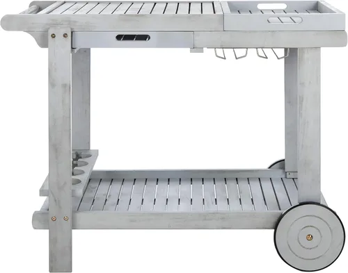 Vista 7 de Safavieh -Carrito de té de madera natural Orland Outdoor Collection