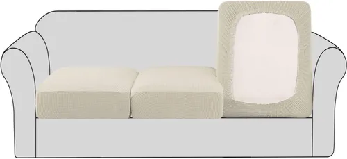 Vista 25 de H.VERSAILTEX - Fundas elásticas para cojín de sofá individual, fundas de asiento para silla de sofá, protector de cojín con tejido jacquard de sarga