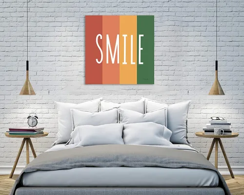 Vista 4 de Jaxson Rea "Smile Rainbow Retro Gallery Wrapped Canvas by Ann Kelle, 12" x 12
