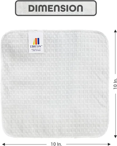 Vista 2 de UBICON Paños de cocina de algodón orgánico, paquete de 5 Tejido de gofre altamente absorbente, algodón orgánico reutilizable, lavable a máquina