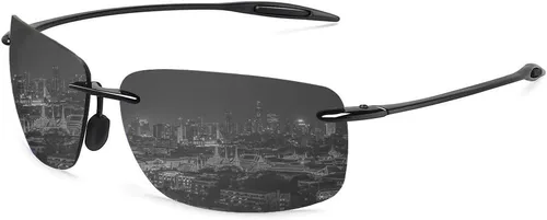 Vista 26 de WISTON Lentes de sol polarizados deportivos para hombres y mujeres, marco sin montura Tr90 para correr, pescar, béisbol, conducir, W8001