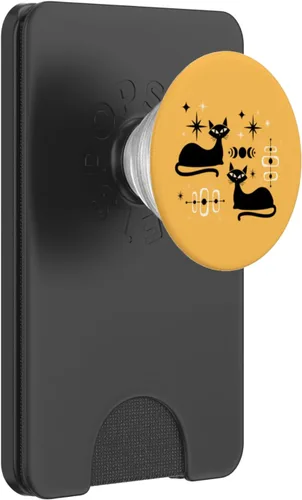 Vista 7 de Retro Cat Midcentury Mid Century Edad Atómica Amarillo Moderno PopSockets Estándar PopGrip