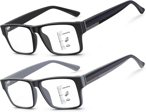 Vista 8 de SKYOAK Unbreakable TR90 Bold Progressive Multifocus - Gafas de lectura para Metal: progresivo (2 plomo) y la parte superior no es 0 (rango de 3 pies)