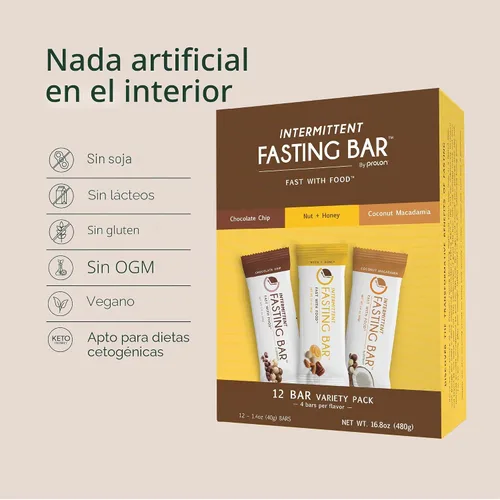 Vista 4 de Prolon Barras de ayuno 0.18 oz de proteína, 0.17 oz de fibra Apto para dieta cetogénica, sin gluten, sin lácteos, a base de plantas Nutrición