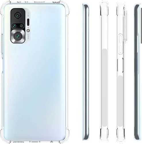 Vista 2 de USTIYA Funda para Mi Redmi Note 10 Pro Max y Redmi Note 10 Pro Funda Transparente TPU Cuatro Esquinas Funda Protectora Transparente Suave