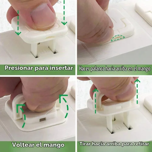 Vista 6 de Cubiertas de salida para bebés, protectores de enchufe de seguridad para niños, difíciles de quitar para niños pequeños, protector de descarga