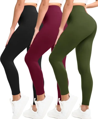 Vista 17 de Natural Feelings Buttercloud - Paquete de 3 leggings para mujer, cintura alta, pantalones de yoga suaves como la mantequilla, para uso diario