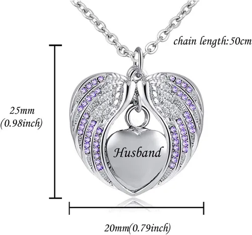 Vista 2 de misyou - Colgante para cenizas, diseño de corazón de acero inoxidable con texto en inglés "My Heart