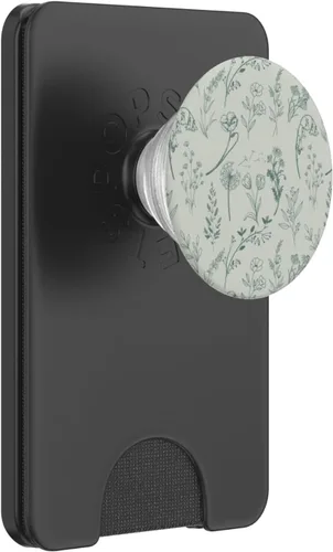 Vista 7 de Patrón de flores silvestres verde salvia PopSockets estándar PopGrip