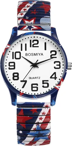 Vista 17 de Lancardo Reloj de pulsera para mujer: Bohemia elástica analógica de cuarzo, gran número, esfera blanca, fácil de leer, cumpleaños, día de San