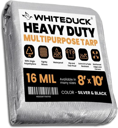 Vista 42 de Whiteduck 8' x 10' Lona de poliéster de alta resistencia de 16 mil, impermeable 100% resistente a los rayos UV, a prueba de desgarros y roturas
