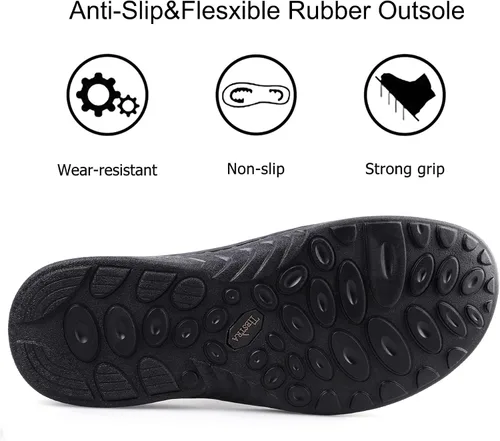 Vista 6 de TIESTRA Sandalias de cuero para hombre, cómodas, ligeras, informales, de verano, para la playa, para interiores y exteriores, sandalias deslizantes