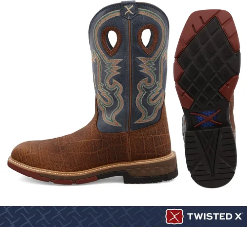 Vista 2 de Twisted X Botas de trabajo occidentales de 12" para hombre, puntera de acero