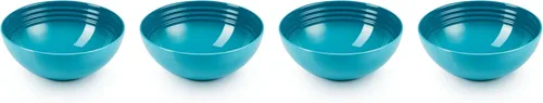 Vista 12 de Le Creuset Juego de 4 cuencos de sopa de gres, 22 onzas (6.25") cada uno, blanco