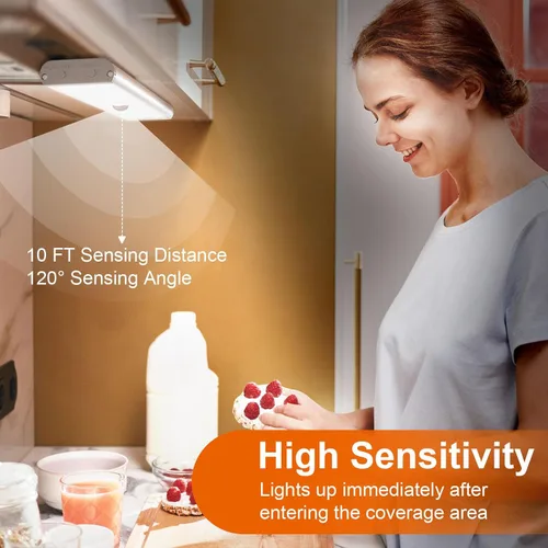Vista 5 de 58 luces LED para debajo del gabinete, luz recargable RGB con sensor de movimiento para interior, luces nocturnas con control remoto, pack de 2