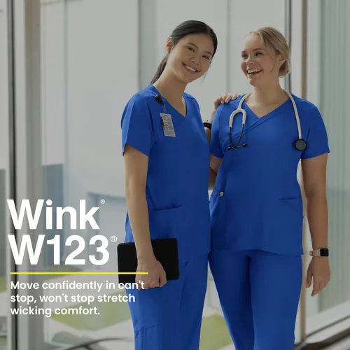 Vista 9 de WINK W123 - Camiseta médica cruzada para mujer, color verde azulado, talla XXS