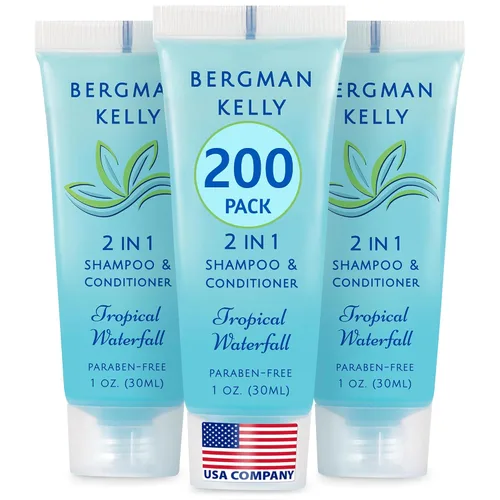 Vista 8 de Bergman Kelly - Champú y acondicionador 2 en 1 tamaño viaje - 0.5 fl oz, 200 PK, cascada tropical - Deleite a sus invitados con amenidades de champú