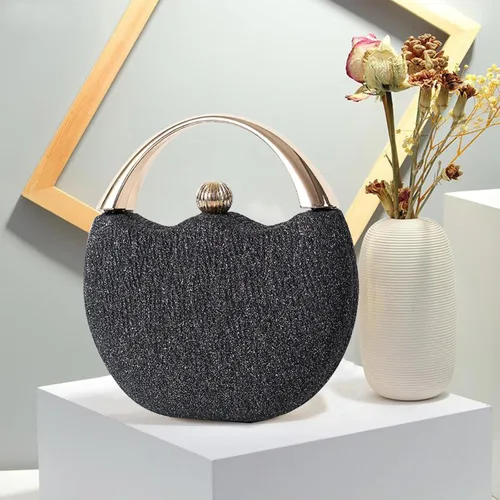 Vista 6 de Bolso de noche para mujer, bolso de embrague con purpurina, bolso de boda para novia, bolso brillante