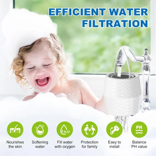 Vista 6 de Cartucho de filtro de baño para tina - Cartucho de filtro de agua de baño KDF-55 para grifo de tina, elimina la mayoría del cloro, plomo, fluoruro