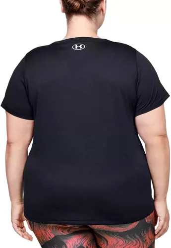 Vista 3 de Under Armour - Camiseta UA Tech de manga corta y cuello en V para mujer, unicolor