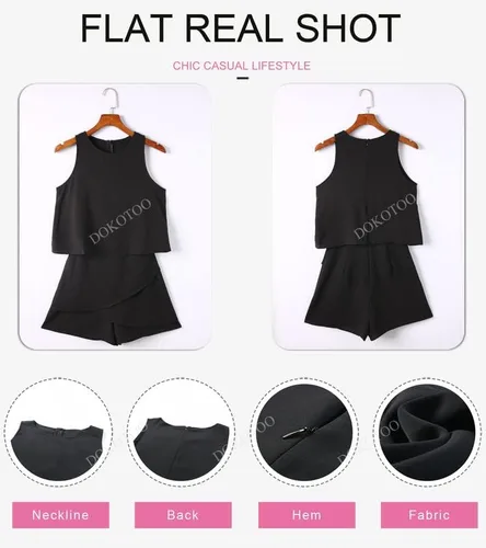 Vista 3 de Dokotoo Enterizo para mujer con cuello halter sin mangas estampado floral y color sólido