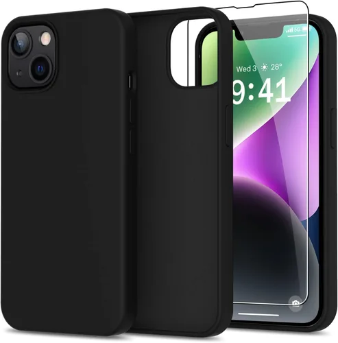Vista 27 de bemal Funda para iPhone 14 Pro con protector de pantalla, silicona líquida de ajuste delgado, forro de microfibra suave, diseñada para mujeres