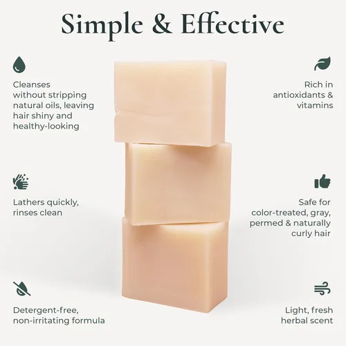 Vista 3 de J·R·LIGGETT'S Barra de champú – Fórmula herbal, champú en barra totalmente natural para el cabello con aceite de coco y aceite de ricino, sin
