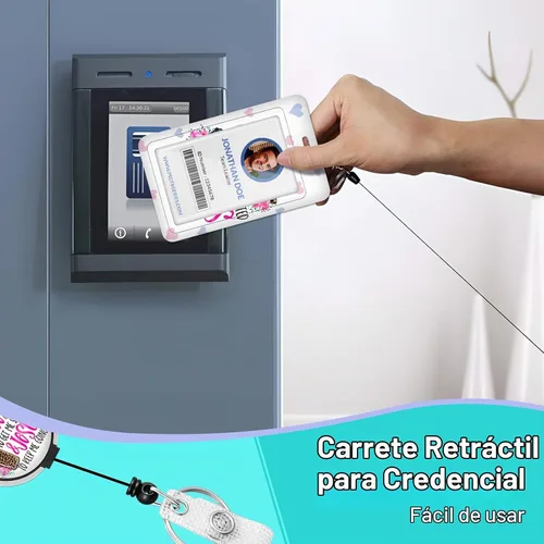 Vista 3 de Plifal Soporte para tarjetas de identificación con cordón y clip retráctil para cinturón, divertido llavero para amantes del café, extensor de Cruz