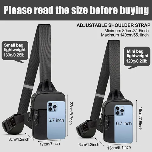 Vista 2 de Mini bolso bandolera para hombre, bolso cruzado pequeño para mujer, riñoneras informales, bolsa de bolsillo personal, mochila para teléfono