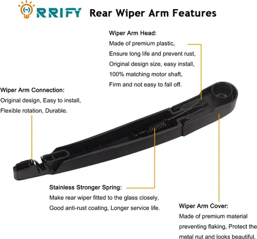 Vista 3 de Limpiaparabrisas trasero 68256590AA para Jeep Renegade 2015-2020 Conjunto de limpiaparabrisas trasero