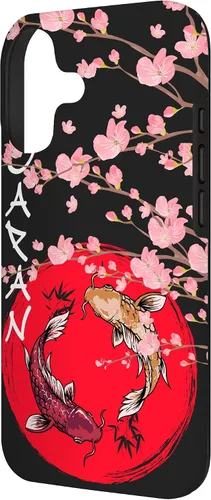 Vista 2 de koi Fish Ying yang,Japanese Flag Japan - Cherry Blossom Case for iPhone 17