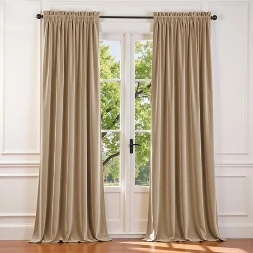 Vista 28 de Lazzzy - Cortinas de terciopelo blanco de 63 pulgadas de largo para sala de estar o dormitorio, cortinas con filtro de luz, aislación térmica