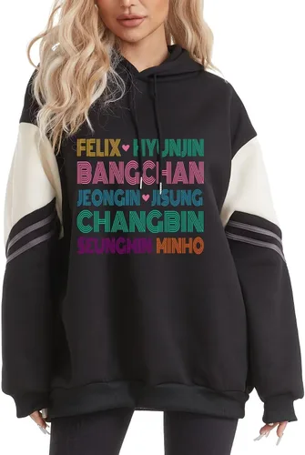 Vista 18 de Outofgas Stray Kids - Sudadera con capucha Felix Bangchan Hyunjin Jisung Changbin Minho Seungmin Jeongin Merch para mujer