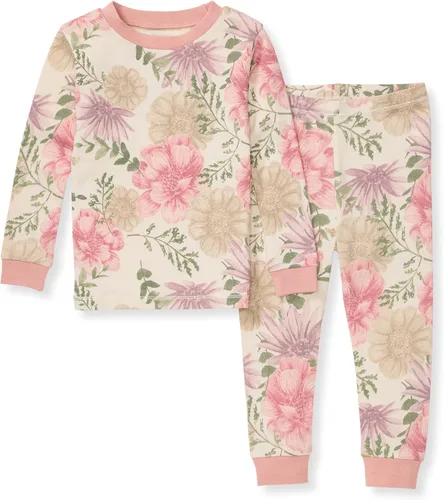 Vista 13 de Burt's Bees Baby Pijama de algodón orgánico para niñas, conjunto de pijama 100% algodón para niños pequeños y niños, tela suave y elástica Trébol