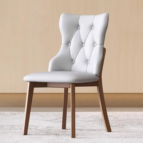 Vista 20 de Juego de sillas de comedor, sillas rústicas de cocina, silla de comedor tapizada con cojín grueso, silla de sala de estar con marco de madera beige