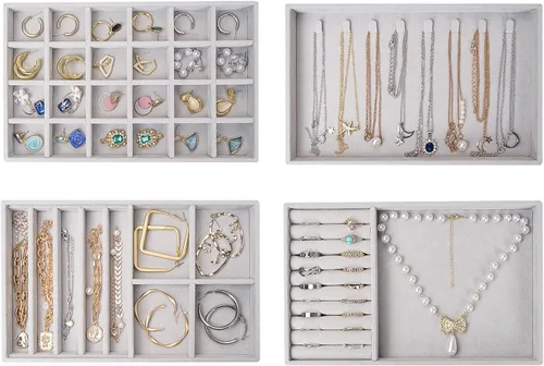 Vista 2 de ProCase Bandejas organizadoras de joyas con caja de joyería de tamaño de viaje