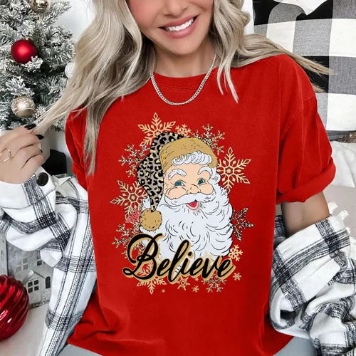 Vista 4 de Camiseta de Navidad para mujer, camiseta de manga corta con gráficos de Navidad, camiseta de Navidad