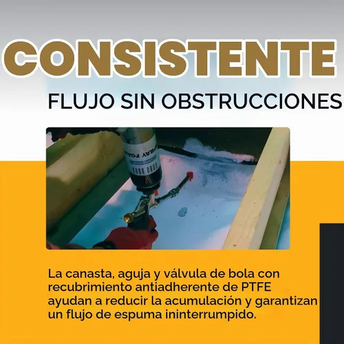Vista 7 de Vega Bond Pistola de espuma Pro Spray – Aplicador profesional de espuma de poliuretano con punta giratoria de 360°, diseño reutilizable de alta