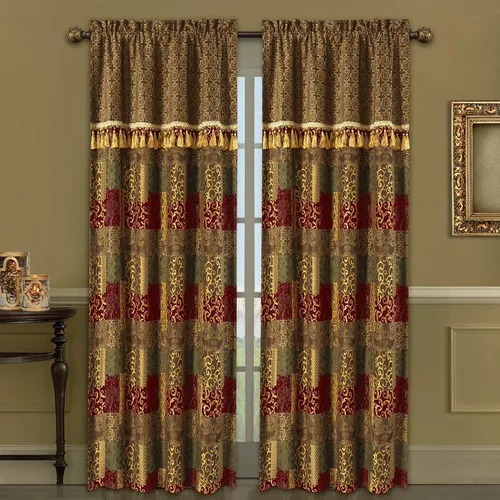 Vista 15 de Loom and Mill - Cortinas de lujo de jacquard para dormitorio, cortinas de damasco beige de 2 paneles con alzapaños, elegante cortina de ventana
